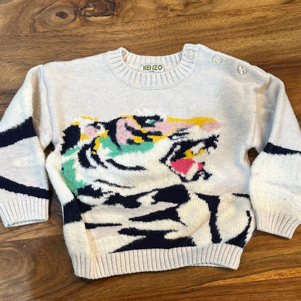 Kenzo Multicolor Tiger Crew Neck Sweater